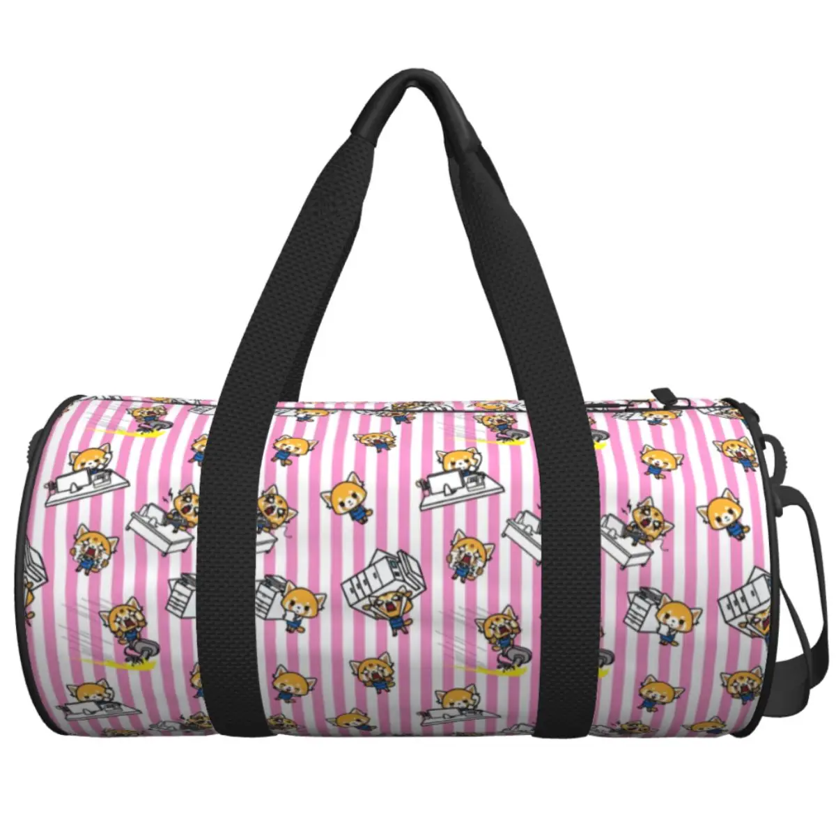

Travel Bag Aggretsuko Gym Bag Portable Sports Bags Large Swimming Custom Handbag Graphic Fitness Bag For Men