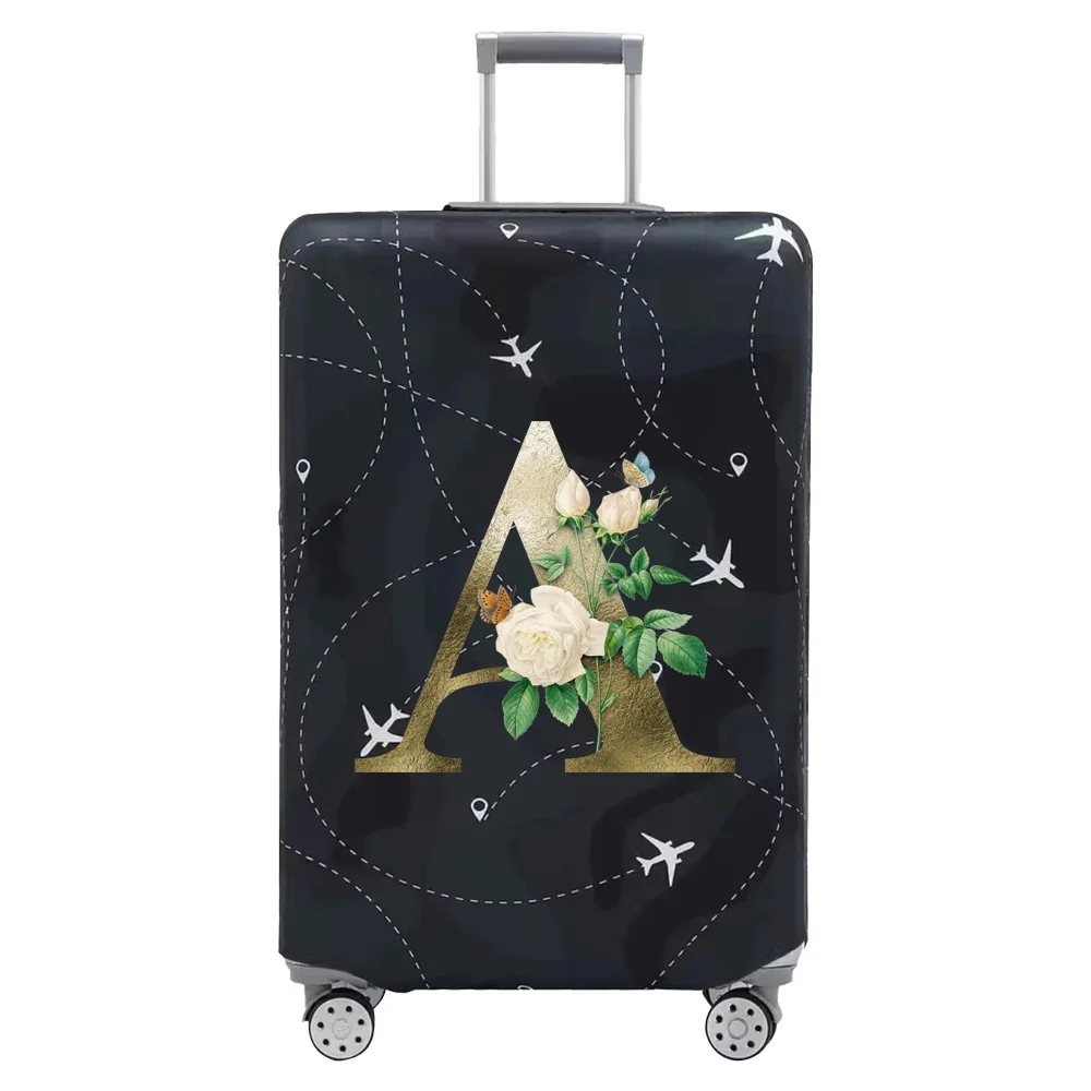 Reiskoffer Hoes Bagage Stretch Stof Beschermhoezen Koffer Inham Voor 18-28 Inch Koffers Gouden Bloemen Serie