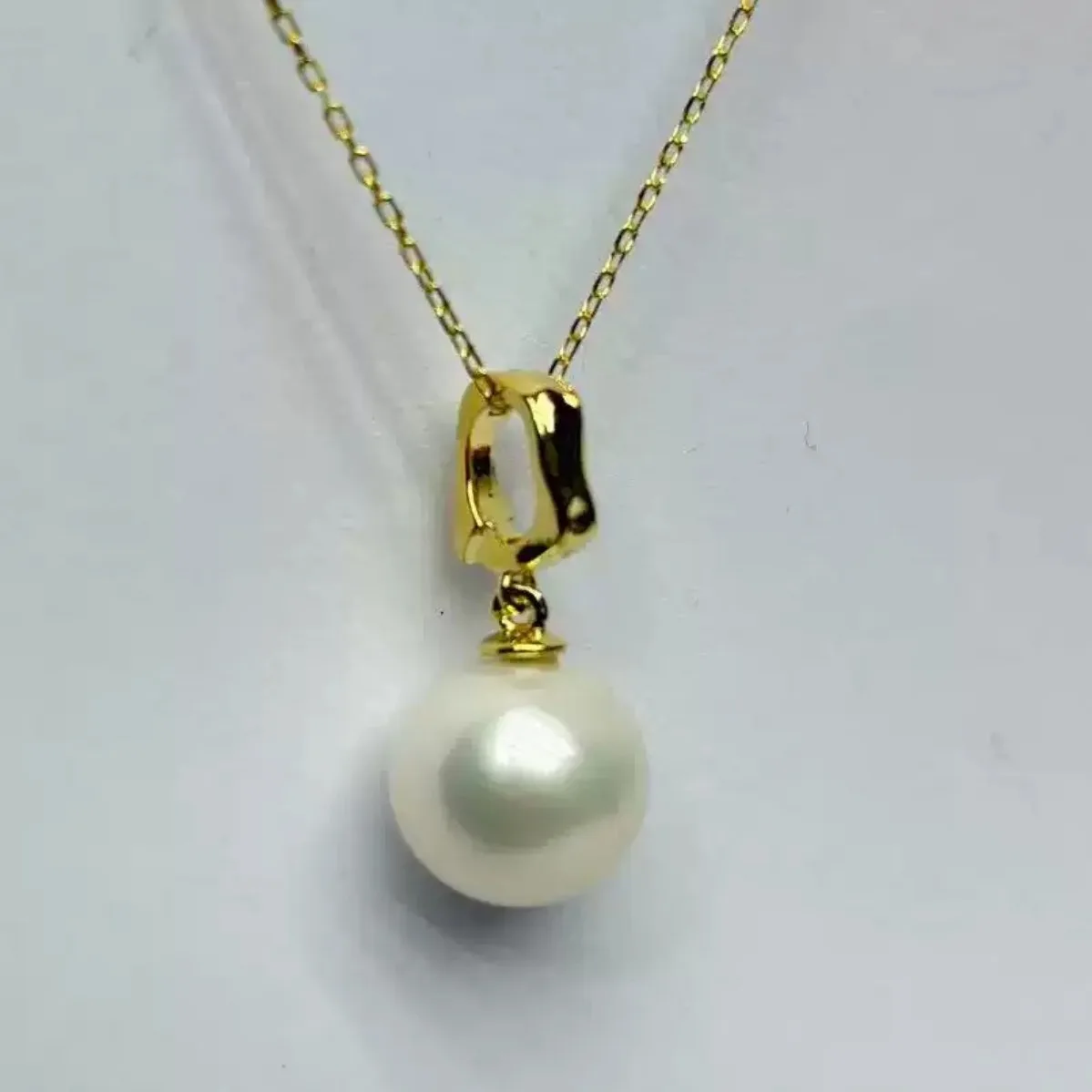 Brass Gold Plated Textured Pearl Pendant Blank Setting, Simple Stylish Pendant Fits 8-14mm Pearl DIY Necklace Accessories