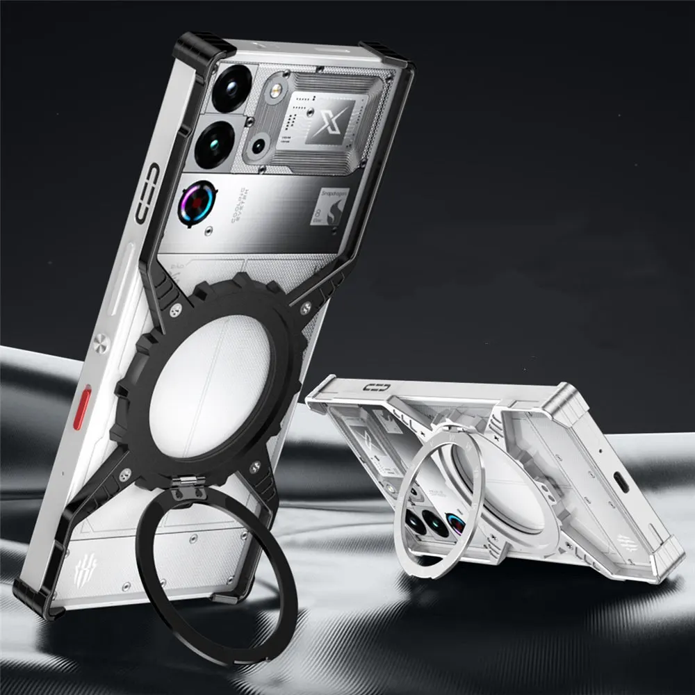 

Magnetic Slim Mechanical Gears Frameless Case for Redmagic 10S Pro 10Pro Rotatable Bracket Cover