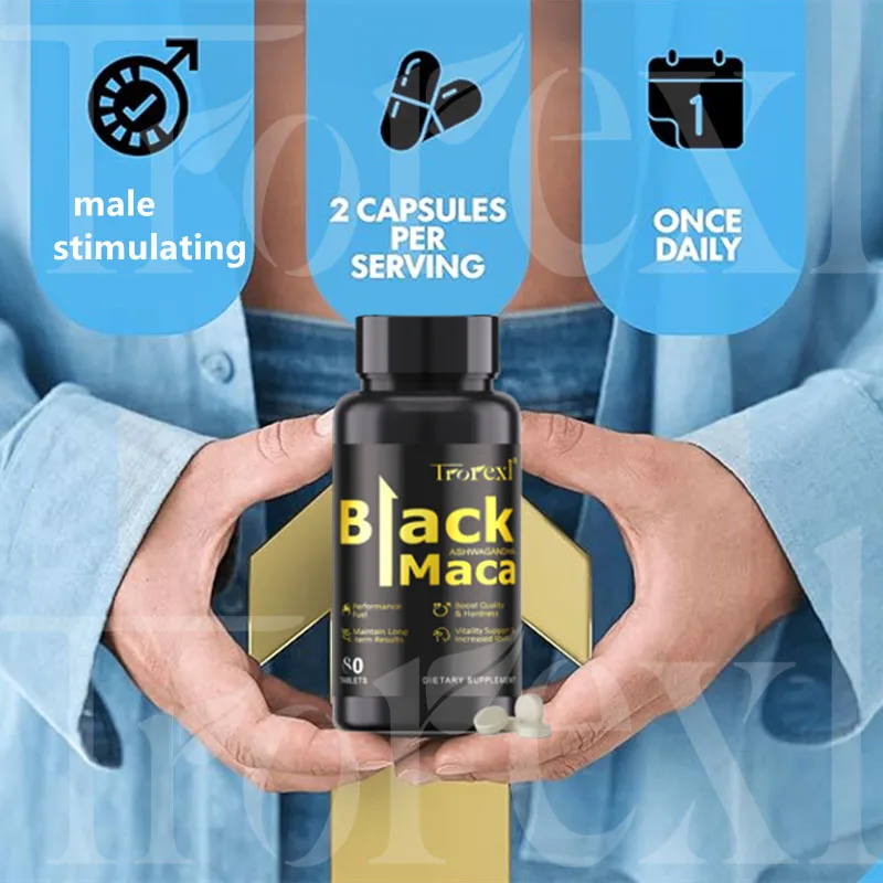 

Natural Male Enhancing Tablets Black Maca Male Power Supplement For Men Performance, Energy & Stamina