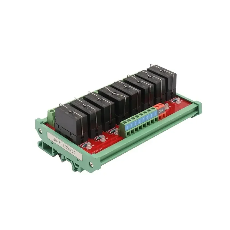 

JR-8F1 Ginri 8-канальный SPDT Hongfa DC24V релейный модуль подключение платы усилителя с выходом ПЛК управления