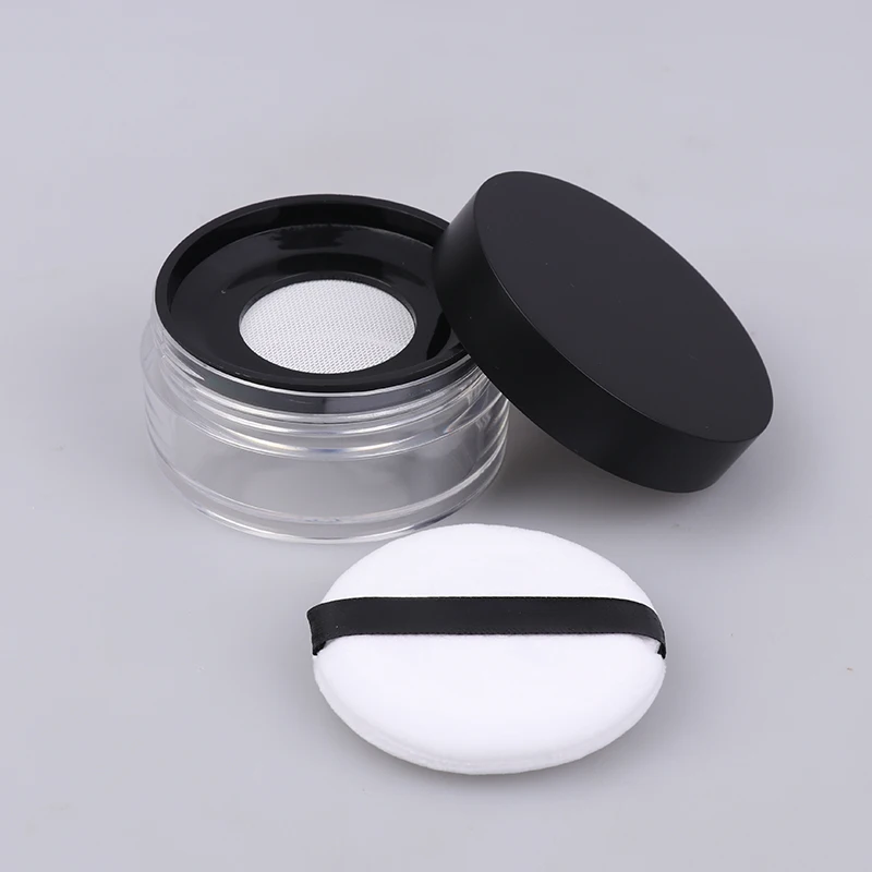 30g Tragbare Kunststoff Pulver Box Handheld Leere Lose Pulver Topf Mit Sieb Kosmetische Reise Make-Up Schönheit Jar Sieb Container