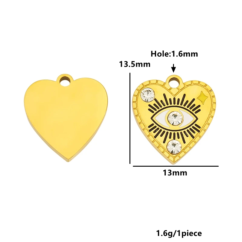 2pcs Stainless Steel Heart Round Charms Life Tree Devil Eye Sun Pendant for DIY Jewelry Making Earring Necklace Jewelry Material view 4