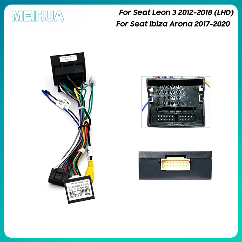 Car 16pin Wiring Harness Adapter Canbus Box Decoder For Seat Leon Ibiza Arona Altea Android Radio Power Cable G-VW-RZ-58