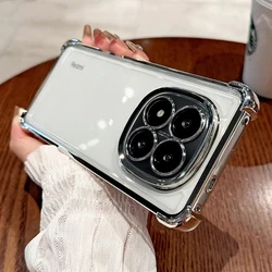 Case For Xiaomi Poco X7 Redmi Note 14 Pro 5G Case Camera Protection Electroplated Transparent Silicone Cover Shockproof Bumper
