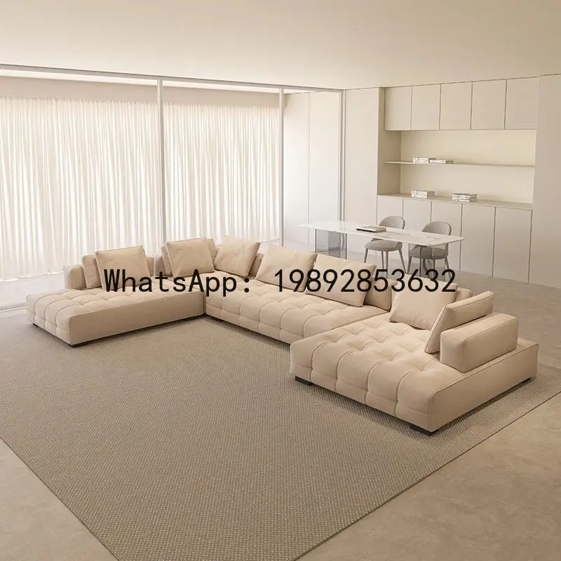 

X-21 cream-colored sofa: modular fabric sofa set for large apartments and villas