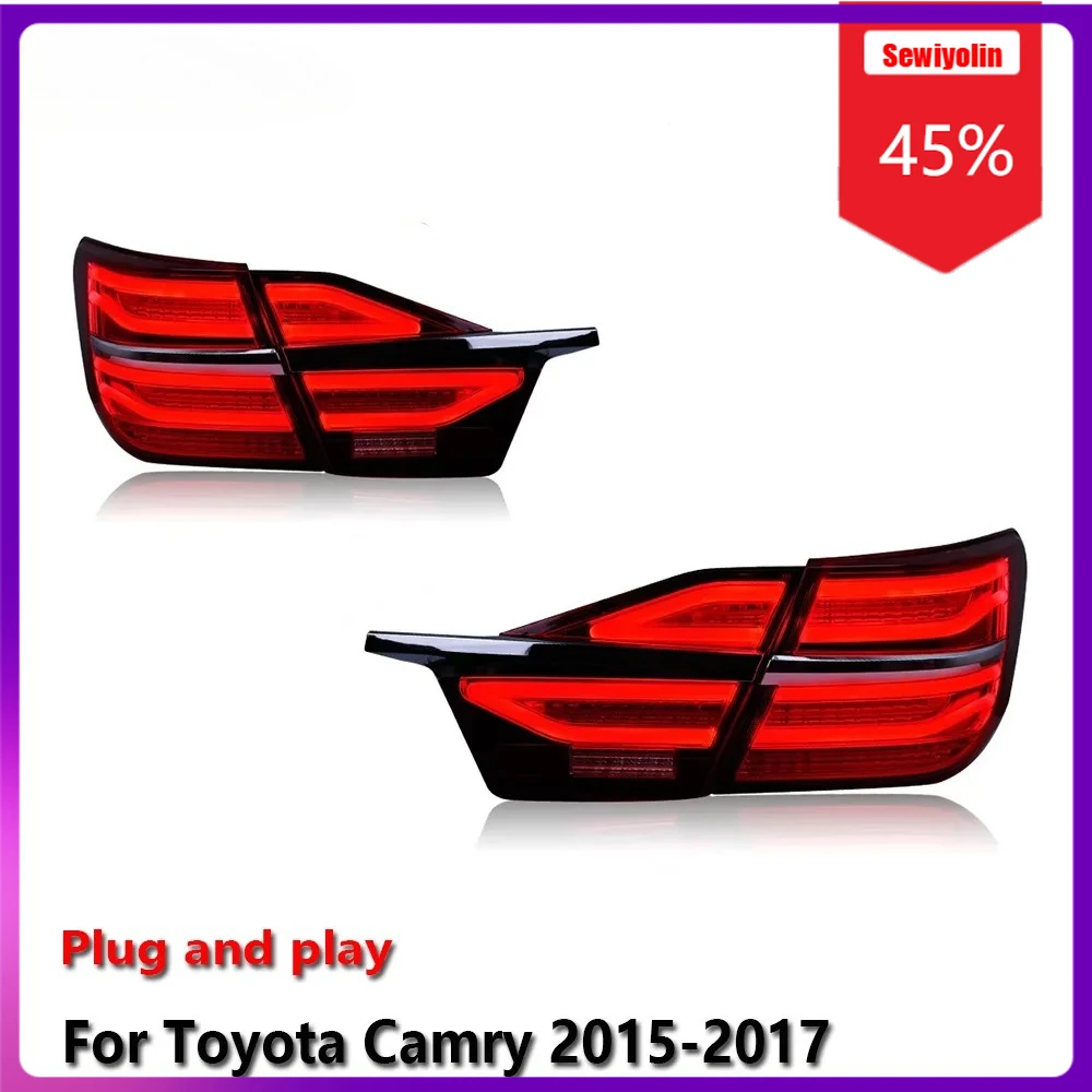 

Sewiyolin Автомобильные светодиодные фонари в сборе для Toyota Camry 2015-2017 Авто противотуманные DRL Тормозной указатель поворота Plug and Play