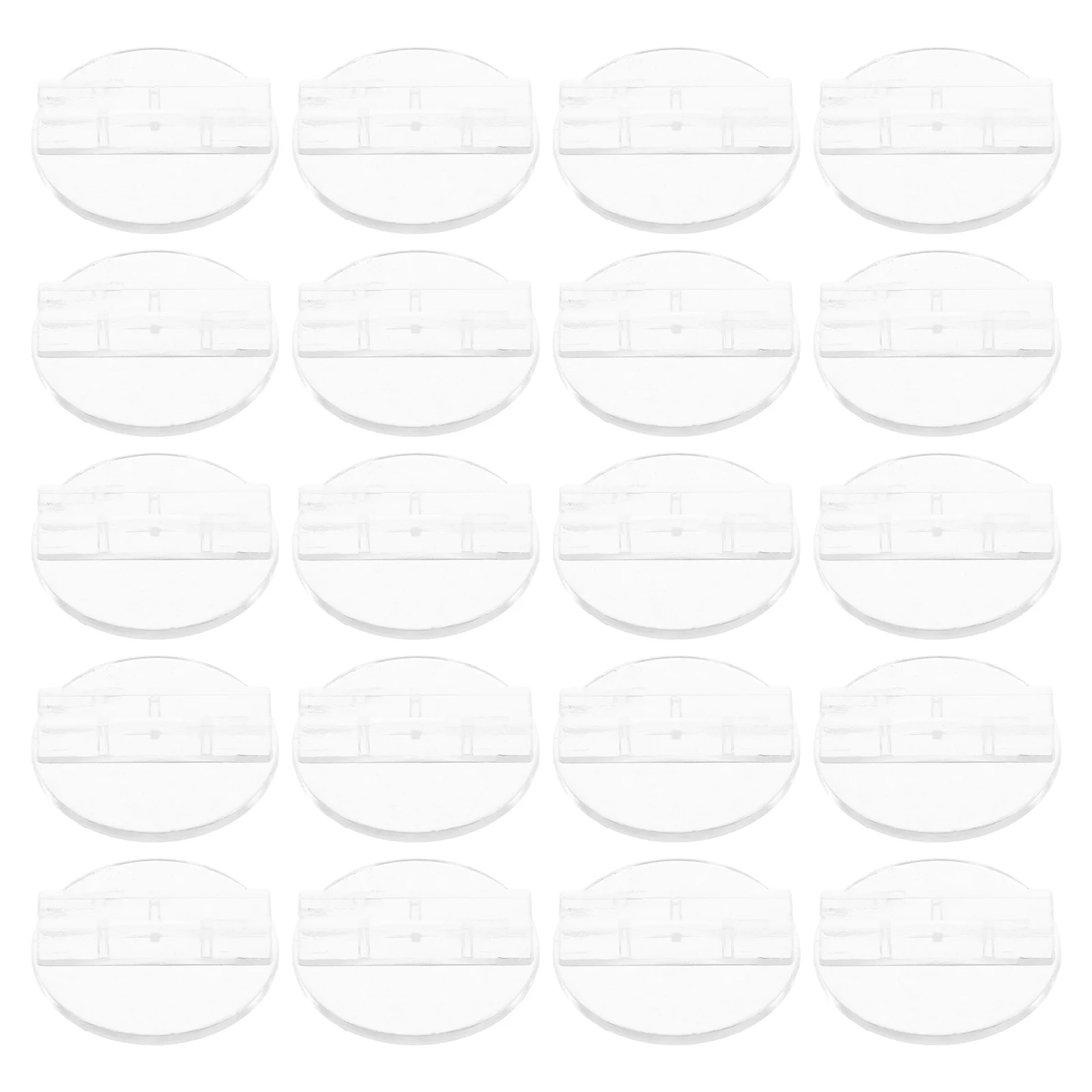 

100Pcs Clear Round Card Holder Base for Business Place Menu Cards - Stable Table Number Holder with Nonslip Bottom Desk Display