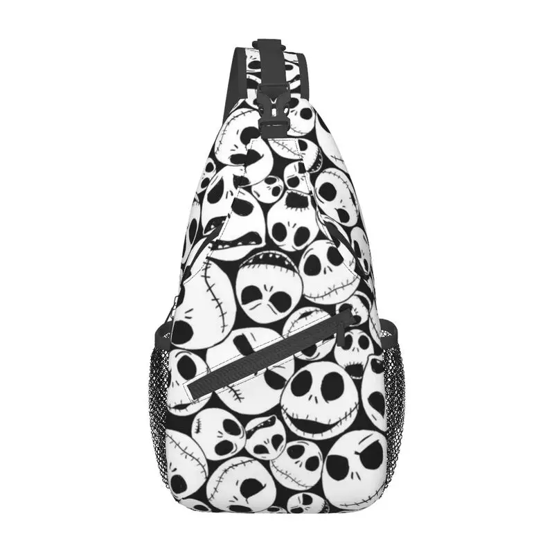 The Nightmare Before Christmas Skull Jack Sling Bags Men's Tim Burton Halloween Movie Chest Crossbody Backpack Shoulder Daypack