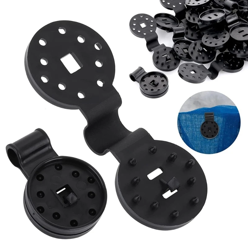 20/50PCS Shade Cloth Plastic Clips Round Plastic Black Clips Windproof Awning Clamp Grip Shade Fabric Accessories 40JE 40JE