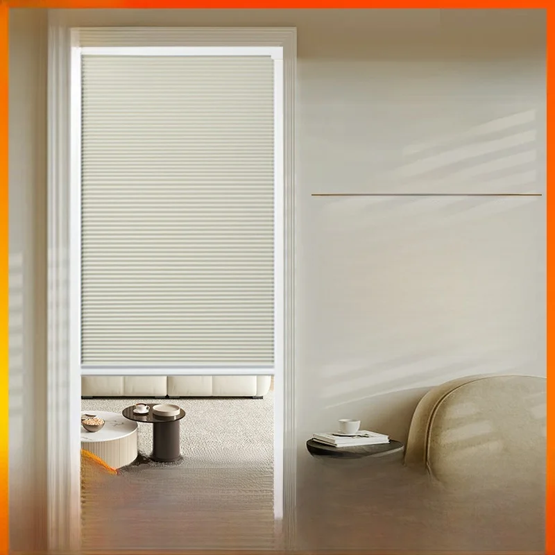 

Invisible Pull up down Honeycomb Door Curtain for Bedroom Kitchen Batoom Air Conditioner Partition Simple Door Design
