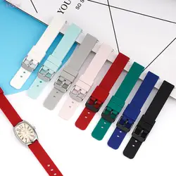 Soft Quick Release Silicone Watch Band 14 16 18 19 20mm 21 22mm 24mm Smart Watch Strap Waterproof Rubber Wrist Bracelet Black BK