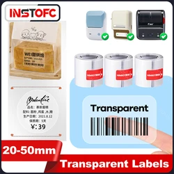 NIIMBOT B21 B1 rótulo transparente, térmico, claro, nome, notas de preço, adesivo, código de barras impermeável, fita tearable para B3S, Label Maker