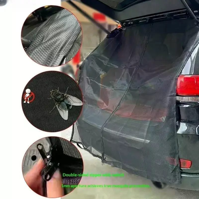 Windproof Magnetic RV Tailgate Insect Fly Screen Net Heavy Duty Mesh Fits T5  Camper Van Exterior RV Parts