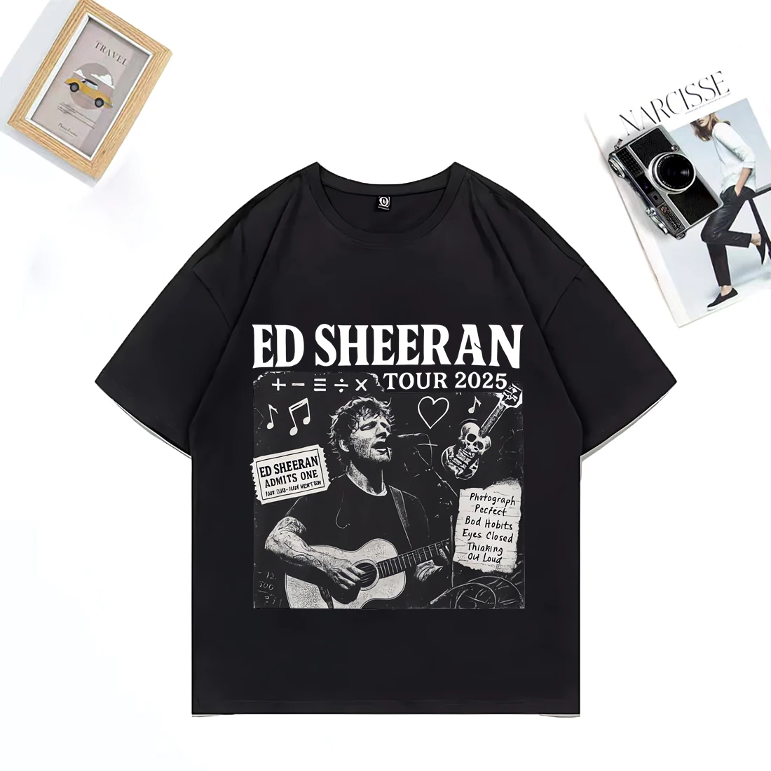 

Ed Sheeran Tour 2025 print T-Shirt Men Women Vintage Casual clothing streetwear Oversized Cotton throwback short sleeve t-shirts