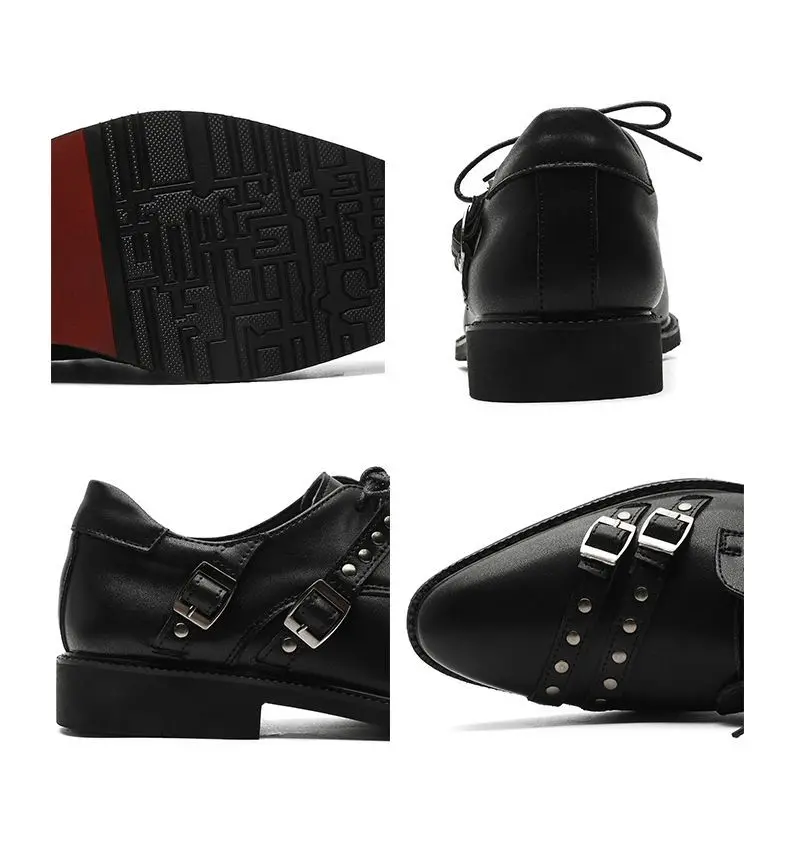 Thick-soled Punk Pointed Trendy Brand Men and Women Summer Breathable British Style Retro Wedding Grooming Derby Shoes