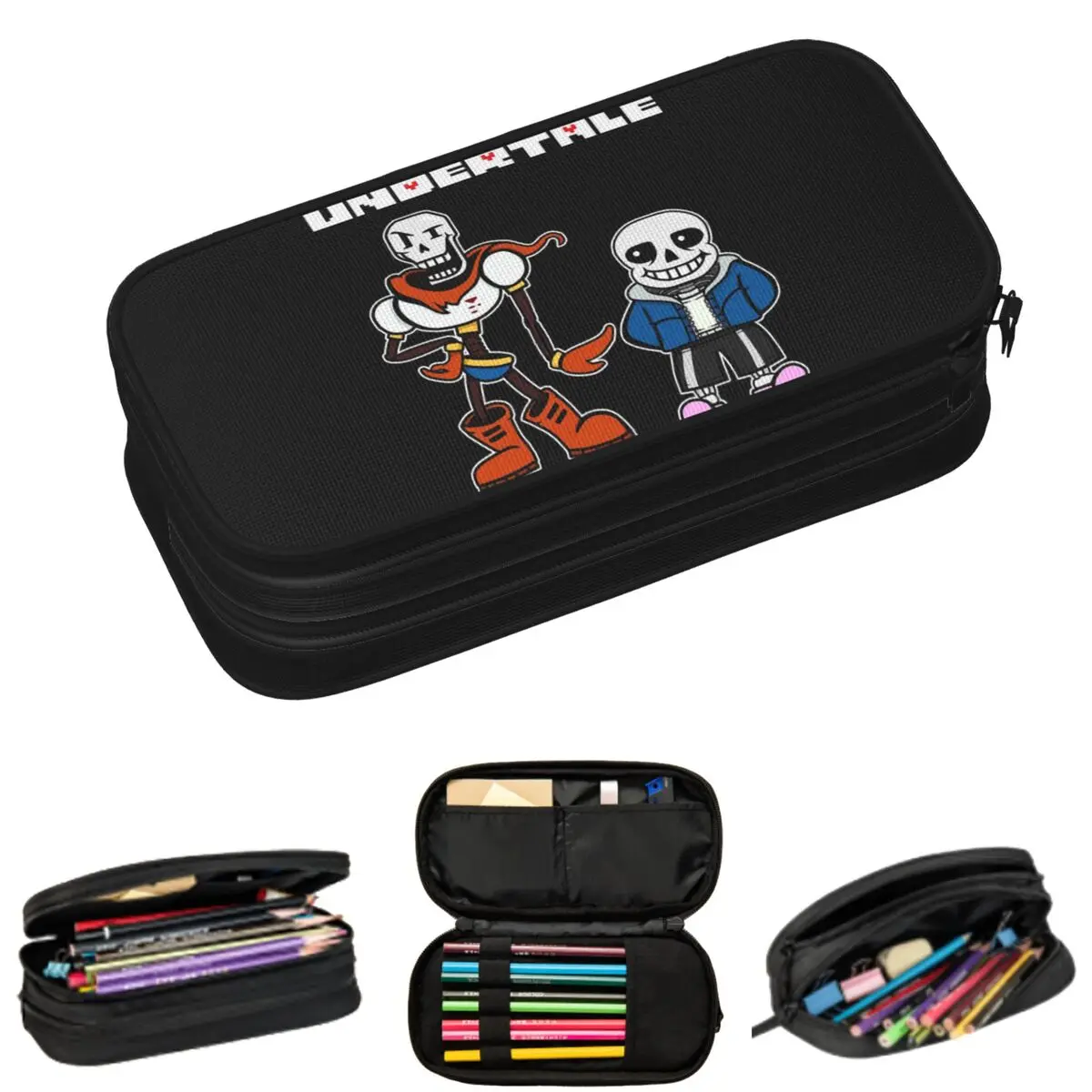Undertale Gamer Gaming Pencil Cases for Students Gifts Pen Box Pencil Bag Large Capacity Pencil Pouch