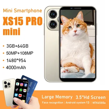 XS15 프로 미니 스마트폰, 안드로이드 13, 3,5 인치 디스플레이, 3GB RAM, 64GB ROM, 듀얼 SIM, 대기, 플레이 스토어, 4G