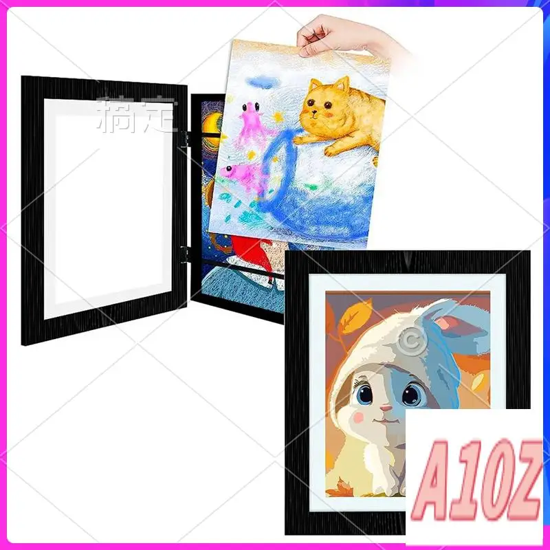 0Z-Front Opening Kids Art Display Frames 13.8X10.4Inch, For Kids Drawing Crafting(White, 2PCS)