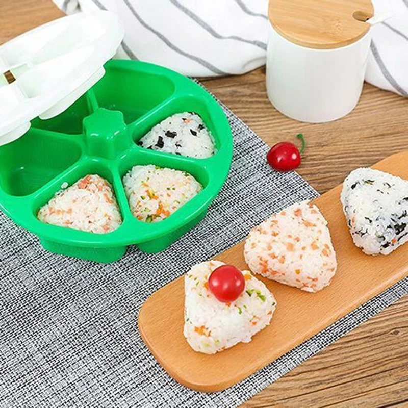 1pcs 6 Holes DIY Sushi Mold Onigiri Rice Ball Press Maker Triangular Sushi Mould Home Kitchen Bento Maker Tools