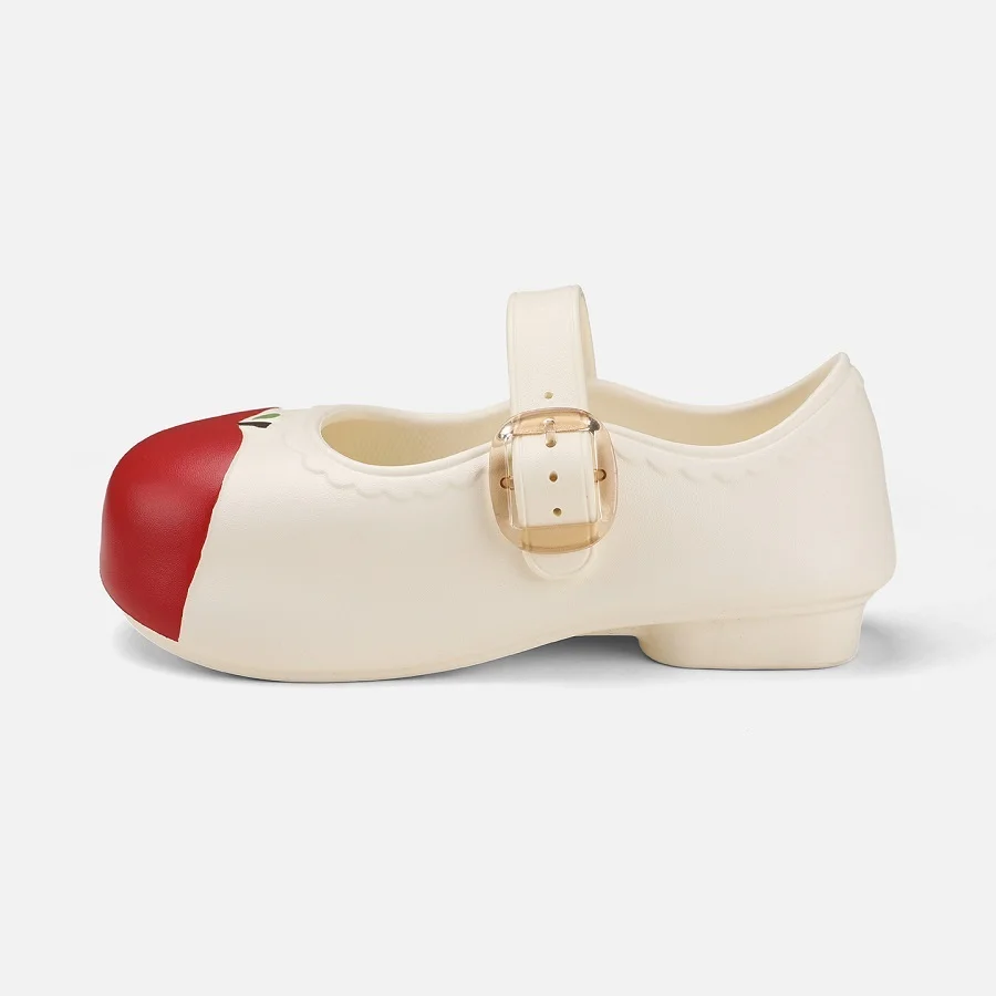 Neue süße Apple Mary Jane Schuhe für Damen mit Schnallenverschluss, runder Zehenpartie, lässige Sommersandalen, wasserdicht, geruchsneutral, EVA-Flachschuhe für Frauen. – Detail 16