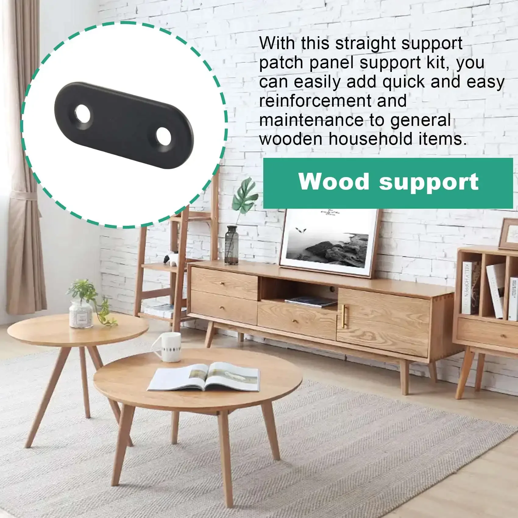 

22 Pcs Straight Brace Brackets Stainless Steel Black Mending Plate Connector with Screws Flat Brackets for Wood HOT