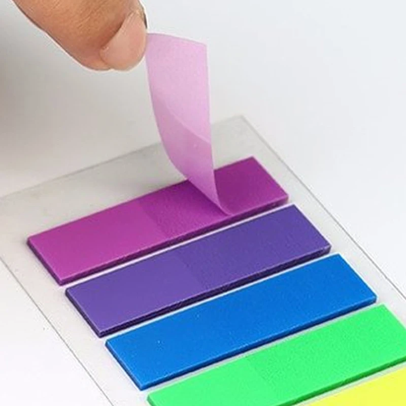 20*7PCS Color Fluorescence Transparent Sticky Notes Memo Pad Bookmarks Banners Sticky Notes Sticker Index Marker School Office S