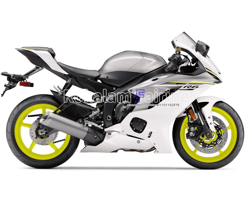 

Sportbike Body Kit For YZF600 R6 2017 2018 2019 2020 Parts YZF-R6 17 18 19 20 Gray White Motorbike Fairings (Injection molding)