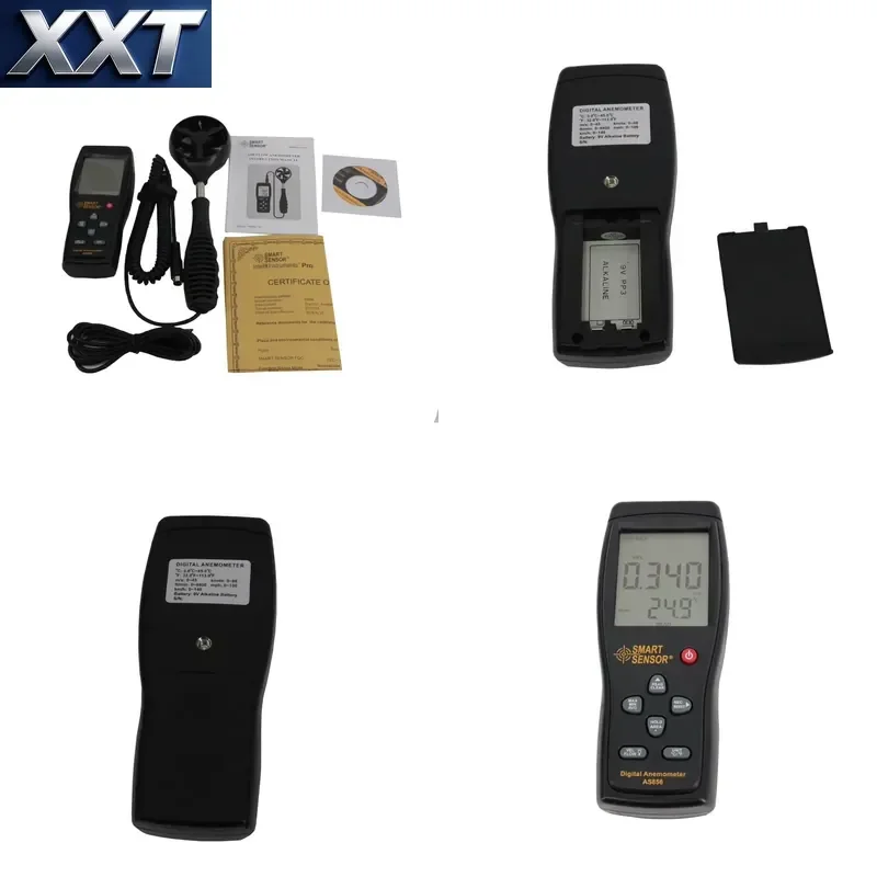 XXT AS856 Digital Anemometer Wind Speed Tester Air Flow Velocity Meter 0.3~45m/s