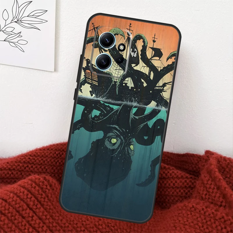 Octopus Walking For Redmi Note 12 12S 11 11S Case For Redmi Note 10 8 9 Pro 9S 10S 9A 9C 10A 10C 12C Cover