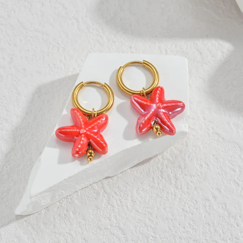 أقراط دوبامين من السيراميك والفولاذ المقاوم للصدأ العصرية، قلادات ملونة نابضة بالحياة، هدايا مجوهرات للشباب للنساء