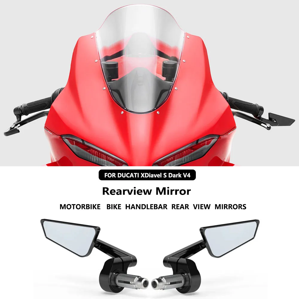 

Motorcycle Aluminum Bar End Side Rearview Mirror Universal Motorbike Bike Handlebar Rear View Mirrors For Ducati XDiavel S Dark