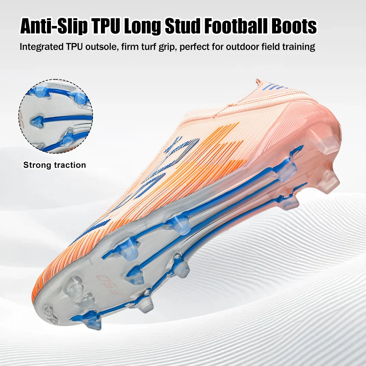 Adult AG FG Football Cleats Breathable PU High Traction Stud Design For Men Outdoor Pitch Football Match Workout Activities - view 5
