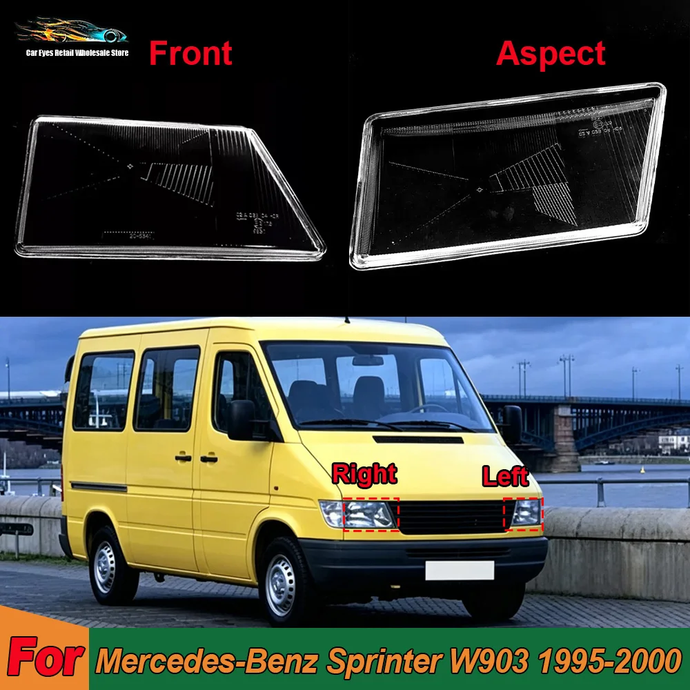 

For Mercedes-Benz 1995-2000 Sprinter W903 Headlamp Cover Headlight Shell Transparent Lens Plexiglass Replace Original Lampshade
