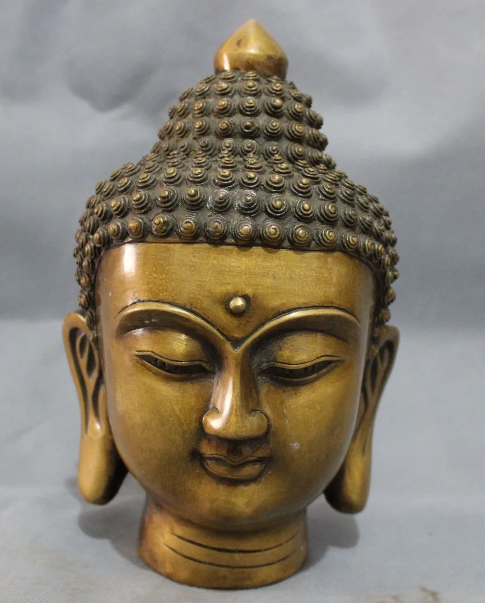 

9 "Tibet Bronze Buddha Fo Sakyamuni Shakyamuni Buddha Kepala Patung Patung