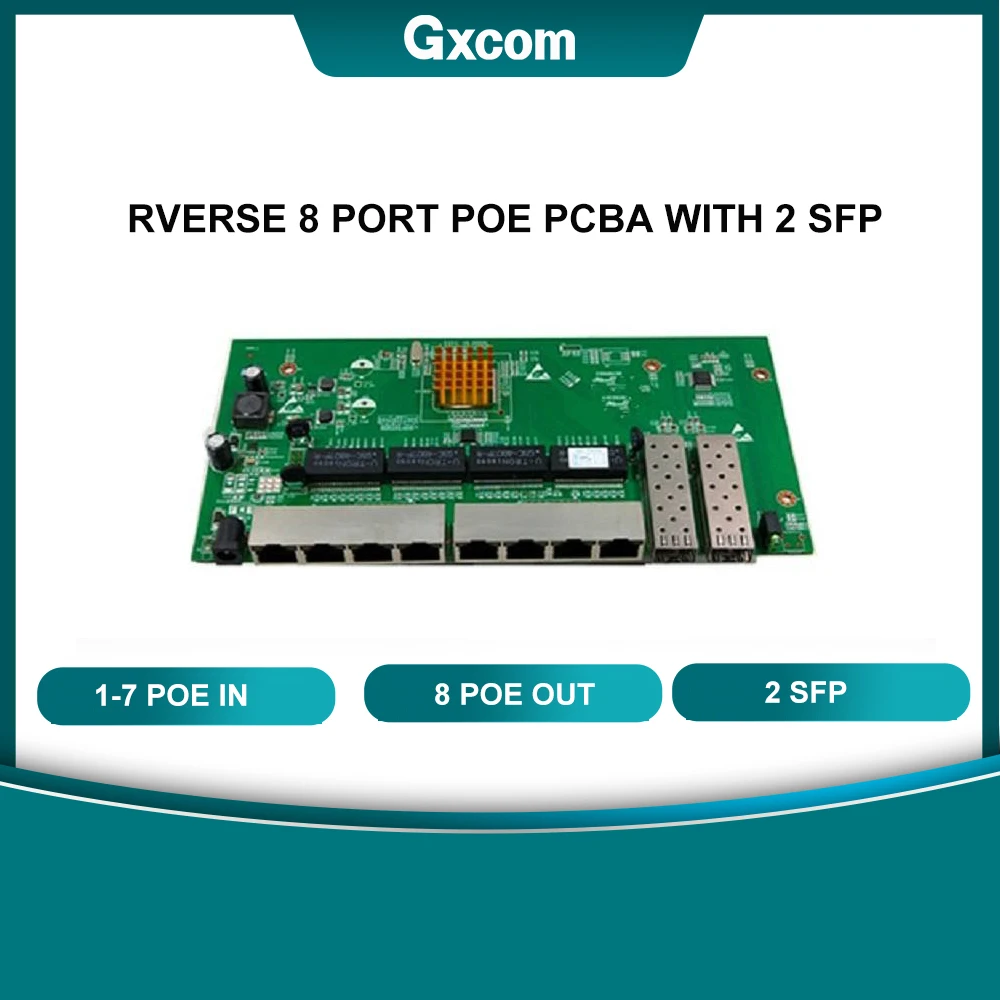 

RTL8367s 8-Port Gigabit Reverse POE Switch with 2pcs SFP slots PCBA