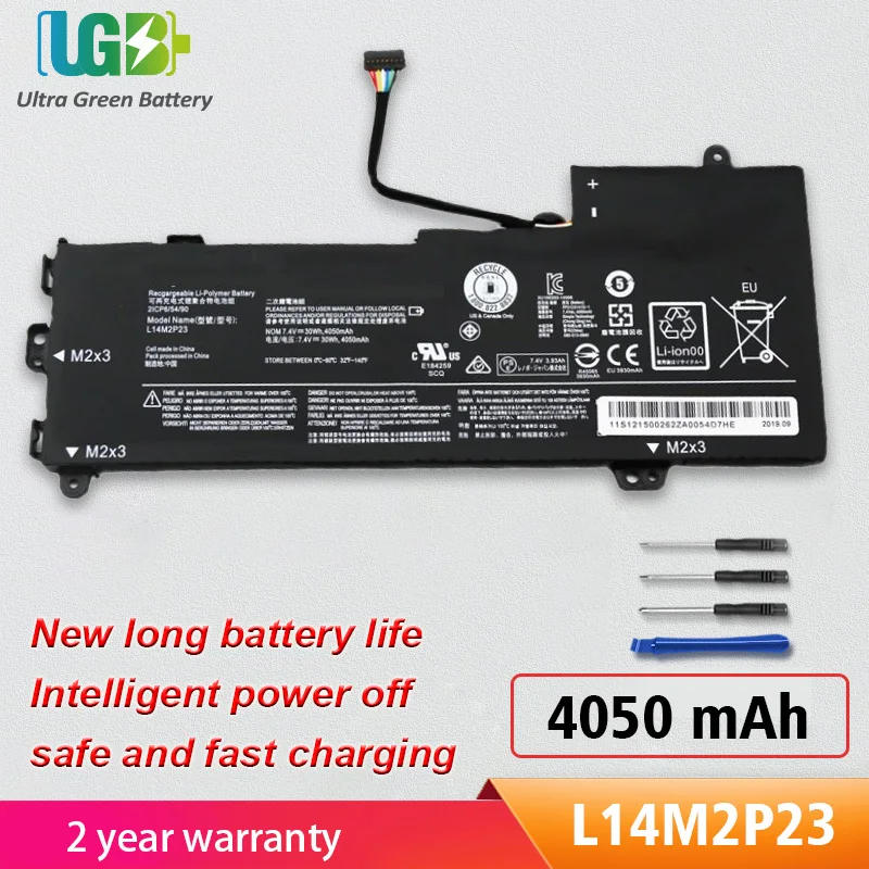 

UGB New L14M2P23 L15M2PB6 Battery For Lenovo IdeaPad 100-14IBY 500S-13ISK 510S-13IKB U31-70 E31-70 L14S2P22 L14M2P24