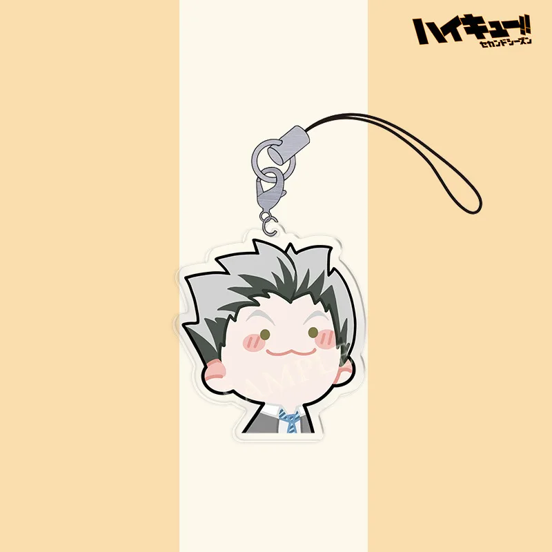 Haikyuu Volleyball Youth Q Edition Mobile Phone Pendant Phone Rope Hinata Shoyo Tobio Kageyama Kozume Kenma Anime Keychain Gifts