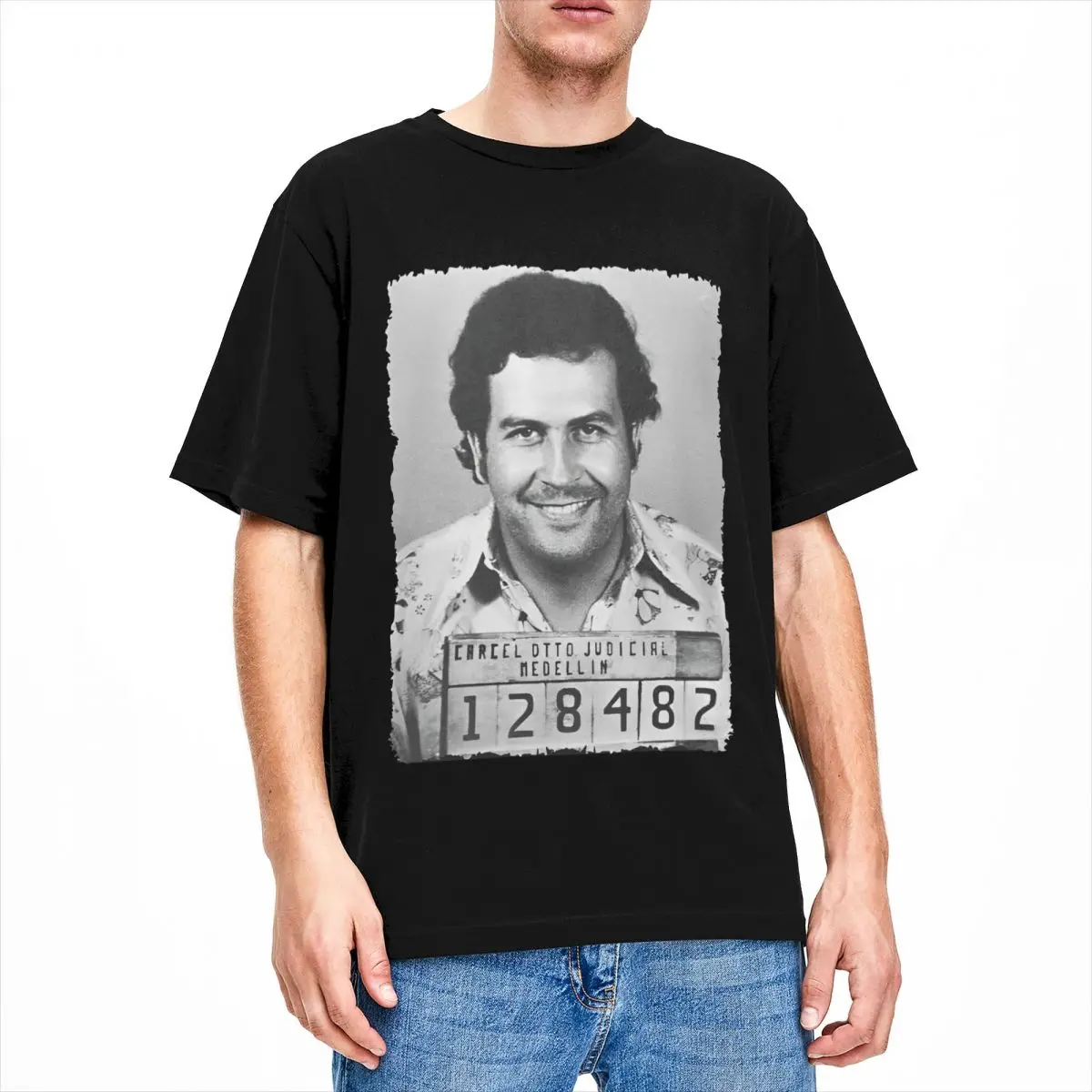 Vintage T Shirt Pablo Escobar Art Movie  Pure Cotton T-Shirt Novelty Tshirt for Men Summer Aesthetic Casual Short Sleeve Clothes