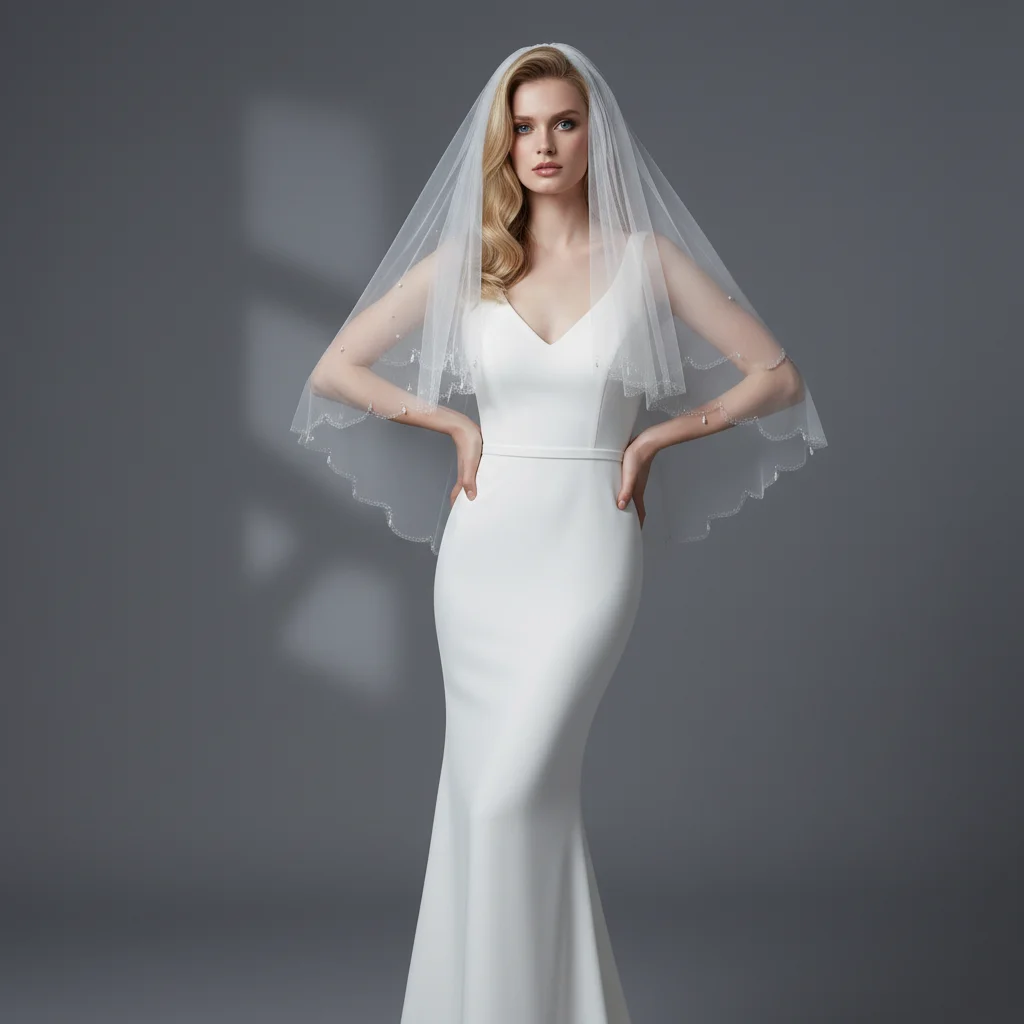 

Свадебная фата, двухслойная подвеска, фата, изысканный жемчуг, свадебный аксессуар, 90 см, белая слоновая кость, расческа, свадебная фата G43