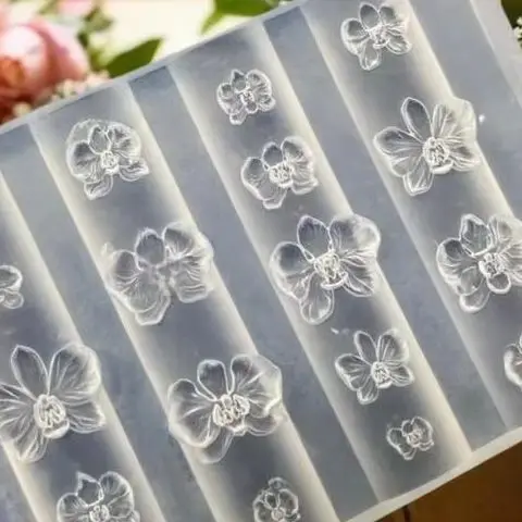 3D Silikon Nagel Form Phalaenopsis Blume Design Süße Schmetterling Orchidee DIY Maniküre Vorlage Carving Nail art Werkzeuge