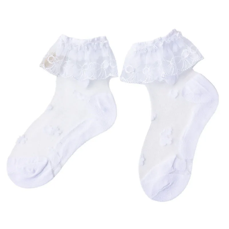 Chaussettes à volants en maille douce pour bébés filles, chaussettes à froufrous, robe de princesse, chaussettes d'été pour tout-petits