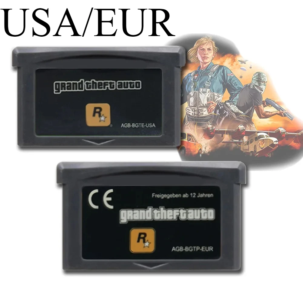 

США/EUR Grand Theft Auto GBA Игровой картридж 32-битная игровая консоль Распродажа карт на месте
