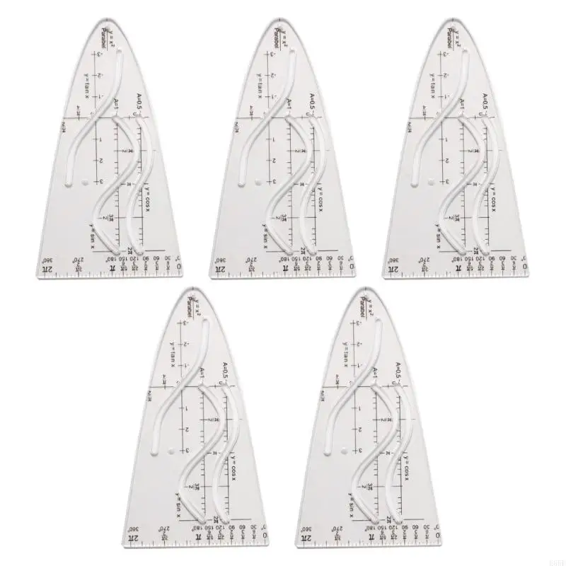 E65E Plantilla parabólica Math Plantilla parabólica Cosine Ruler Parábola Ruler Estudiante
