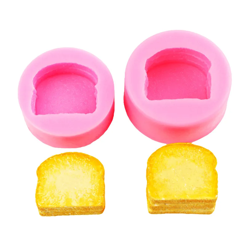 Two-layer Three-layer Toast Bread Silicone Mold Diy Simulation Bread Chocolate Mousse Fondant Mold Cake Decoration Accessories