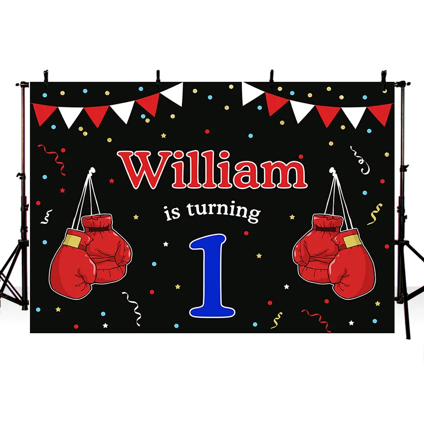 Mehofond التصوير خلفية تصارع اللياقة البدنية الملاكمة الصبي 1st حفلة عيد ميلاد القتال ليلة الديكور خلفية صور استوديو الدعائم