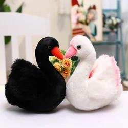 26cm simulation Black and white Swan Plush Toys Cute bird Stuffed Animal Doll Elegant Swan Baby Kids Appease Toy Gift For Girl