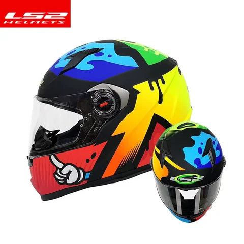 Kask motocyklowy LS2 pełnotwarzowy męski damski kask motocrossowy wytrzymała skorupa ABS z homologacją ECE akcesoria motocyklowe FF358