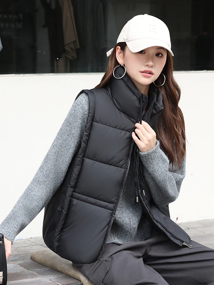 Thiened ort rembourré Jaet femmes gilet automne hiver nouveau Sle chaud coton vers le bas col montant vêtements d'extérieur oulettes Pad manteau